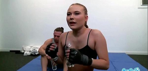  Ronda Rousey lookalike Alyssa Cole training for UFC and Masturbating
